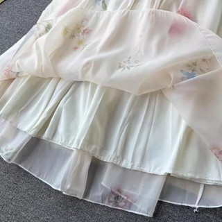(order) Váy hoa cúp ngực trễ vai