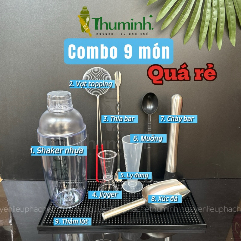 Combo Bộ 5 Món, 7 Món, 9 Món Dụng Cụ Pha Chế Giá Rẻ