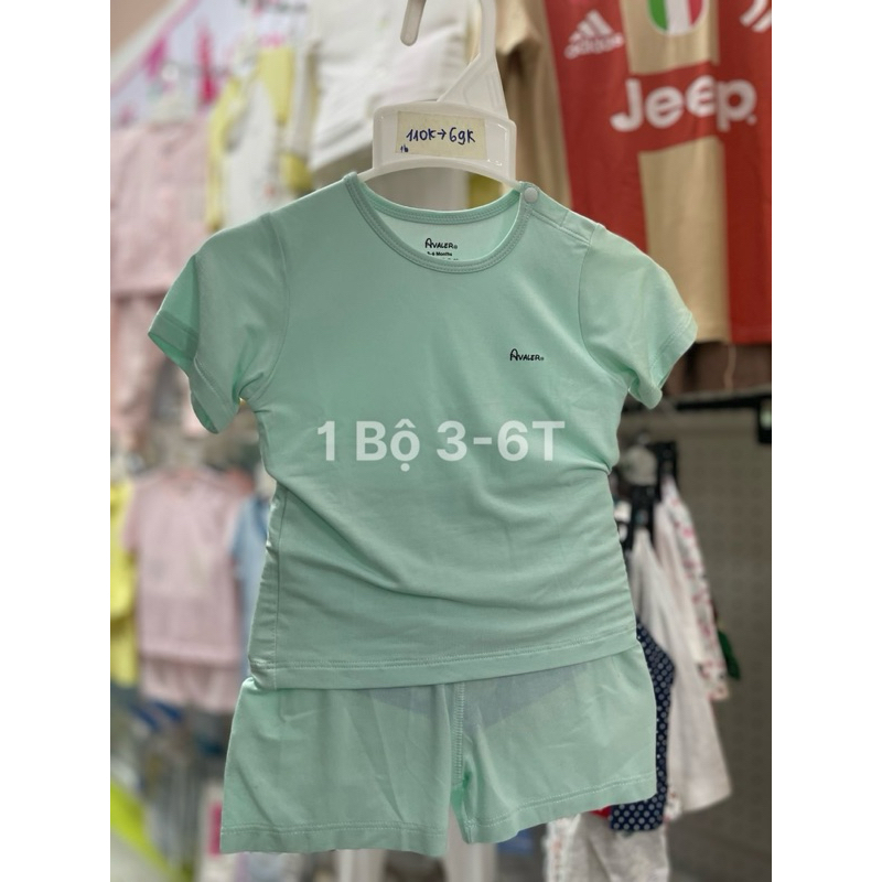 Bộ Avaler cộc cài lệch/ cài thẳng size 3-6M