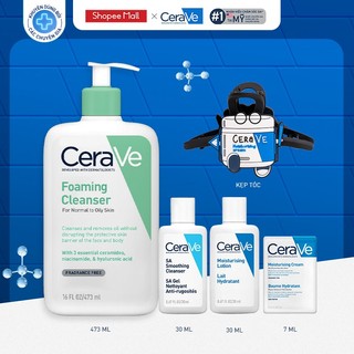 Bộ sản phẩm cerave làm sạch và dưỡng ẩm toàn thân dành cho da dầu & da khô
