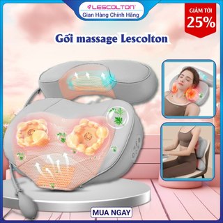 Gối massage hồng ngoại Lescolton massage cổ vai gáy nắn chỉnh cột sống phiên bản 2023 có thêm túi khí và miếng ngải cứu