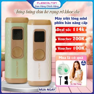 Máy triệt lông mini kèm chức năng trẻ hóa da vĩnh viễn cầm tay Lescolton tẩy lông nách, lông tay, chân, lông Bikini