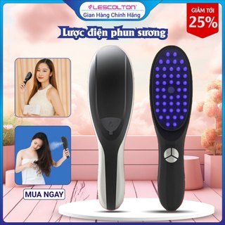 Lược điện chải tóc massage đầu Lescolton phun sương ion đỏ và xanh 3 tốc độ giúp chải thẳng lưu thông máu giảm rụng tóc