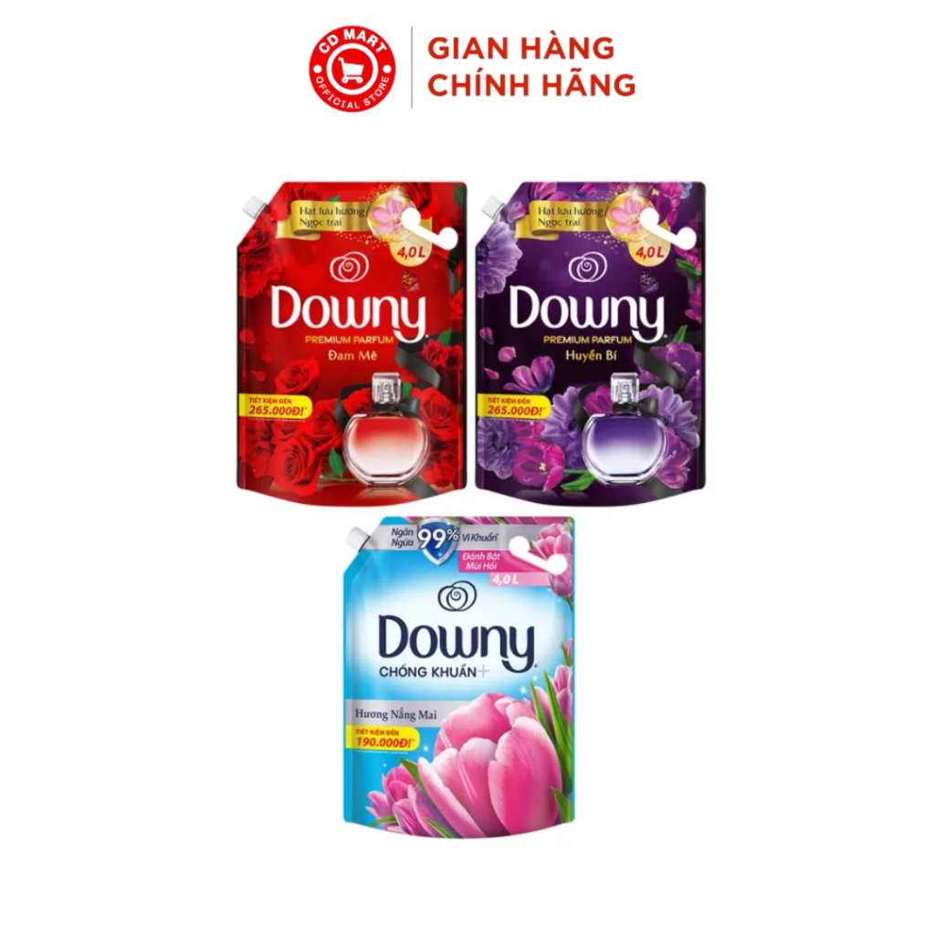  Nước xả vải Downy hương nước hoa cao cấp hương Đam Mê Huyền Bí Nắng Mai  túi 4L  