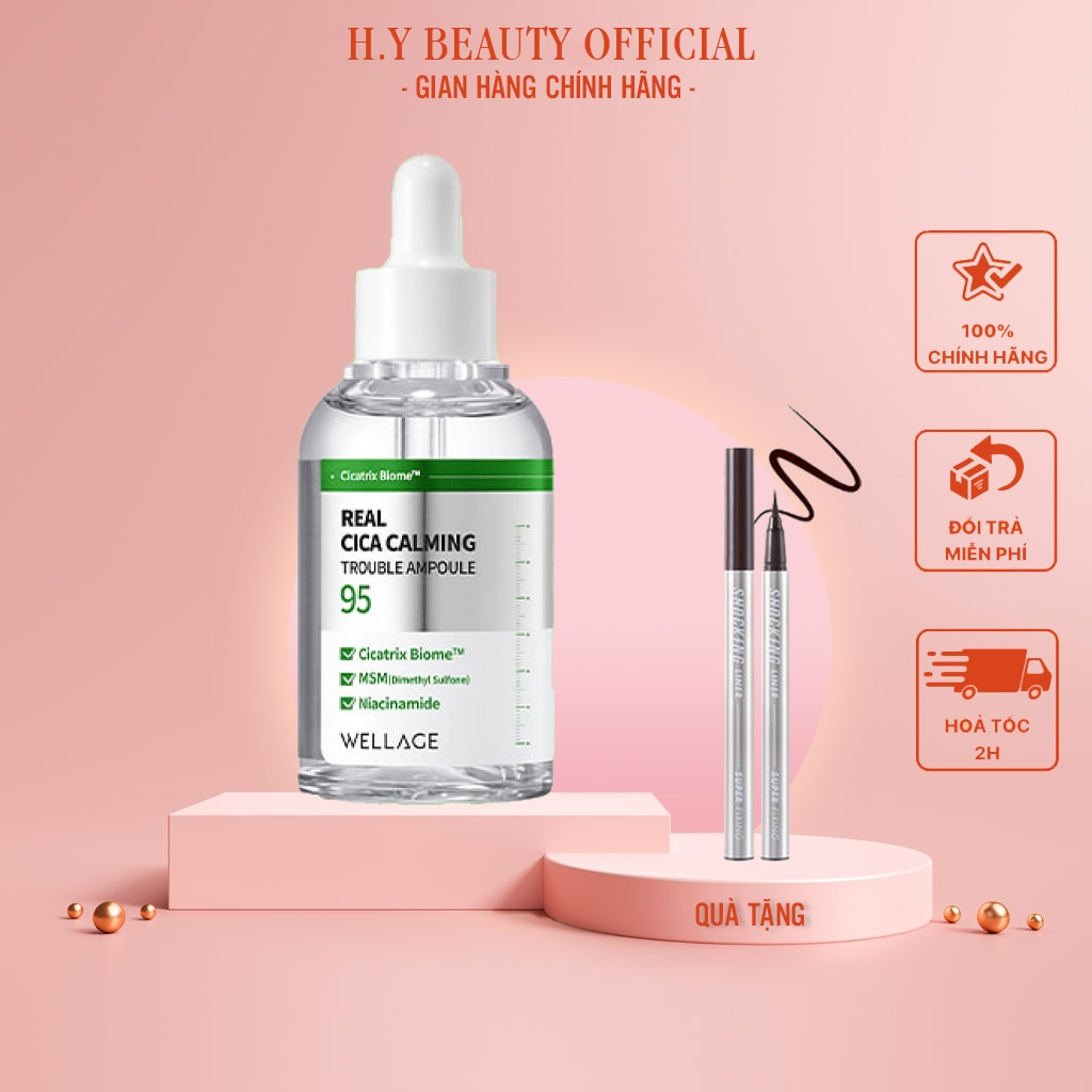 Serum Cica Wellage -Tinh Chất Wellage Real Cica Calming 95 Trouble Ampoule 50ml Dưỡng Ẩm Chuyên Sâu 
