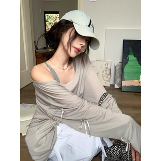 Áo Thun Tay Dài Oversize Đính Nơ Trơn