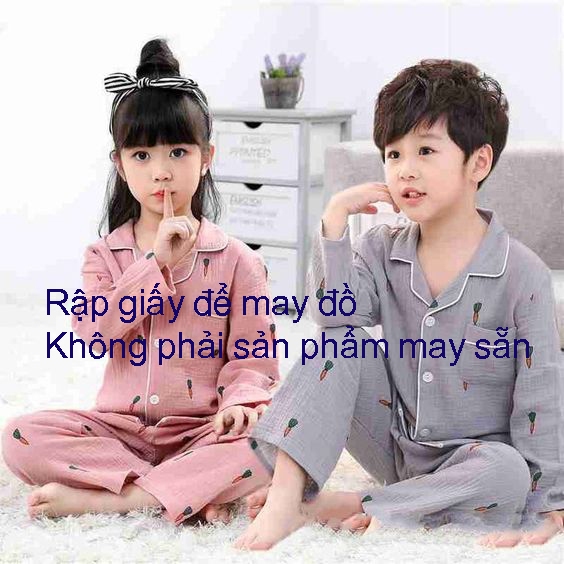 Rập pijama cho bé gái, rập may cho bé trai, tự may đồ