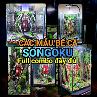 Bể cá mô hình Songoku, full combo đầy đủ bể, đèn, layout, sủi oxy