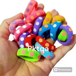 Túi 48 thun cột tóc màu chấm bi cho bé (cở 2.5cm)