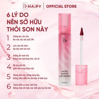 Son hapy lipstick siêu lì , mềm mịn - son kem lì happy cream lipstick lâu trôi mềm môi minigarden