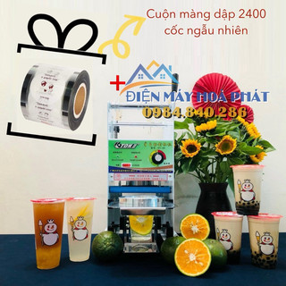 Máy dập cốc ép ly nhựa 700ml tự động cuốn màng (tặng kèm cuộn màng)