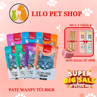 Pate cho mèo Wanpy,Pate wanpy cho mèo thức ăn cho mèo cung cấp dinh dưỡng 7 vị 80 gram