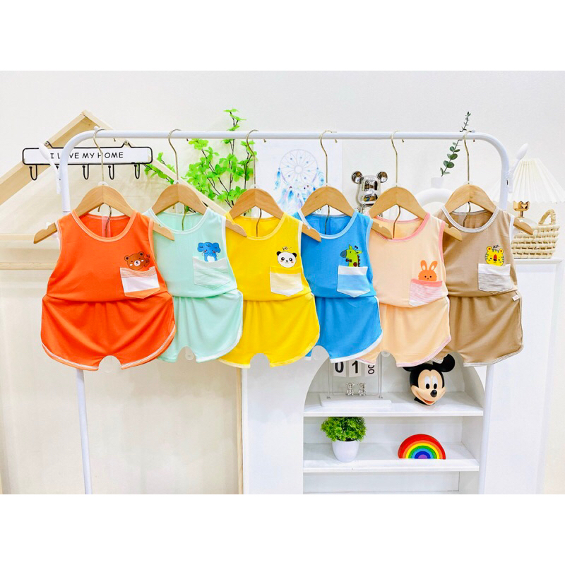 Combo 5 bộ ba lỗ thun lạnh cho bé trai bé gái từ 5 ký bộ ba lỗ bé gái bộ ba lỗ bé trai đồ thun lạnh 