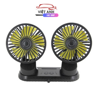 Quạt mini ô tô 5v,12v,24v, quạt đôi mini 360 độ để trong ô tô, để bàn làm việc có thêm chân usb