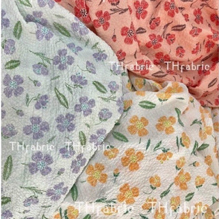 vải đũi nhăn hoa (tằm xốp) 4 cánh siêu mềm,nhẹ và co dãn máy áo dài,may bộ