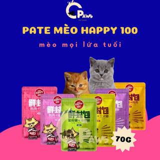 Pate mèo Happy 100 - gói 70g: hương vị phong phú và dinh dưỡng tốt