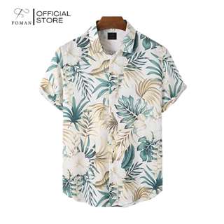 Áo sơ mi tay ngắn nam FOMAN chính hãng, hoạ tiết Classic Hawaii, vải Lụa Mango thoáng mát, thấm hút, mềm mịn, không nhăn