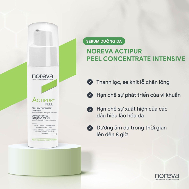 NOREVA Actipur Peel Concentrated Serum 30ml serum giảm mụn chống lão hoá