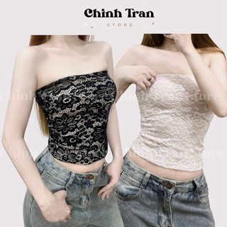 Áo ống ren nữ ôm body có lót không mút phong cách sexy - chinh trần store
