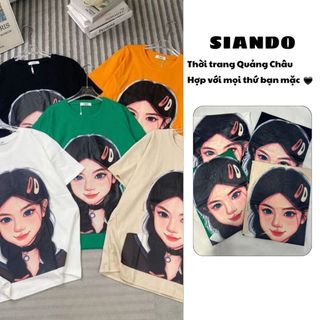 Áo thun nữ form rộng tay lỡ chất cotton đẹp hàng quảng châu SIANDO AT08