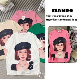 Áo thun nữ tay lỡ form rộng chất cotton đẹp hàng Quảng Châu SIANDO AT09