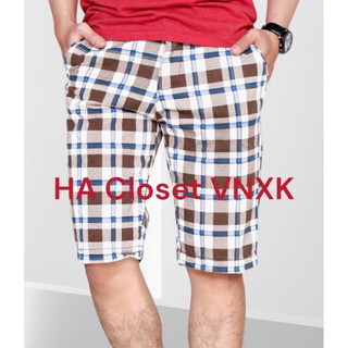 Quần short Caro Kaki Nam Xuất Dư