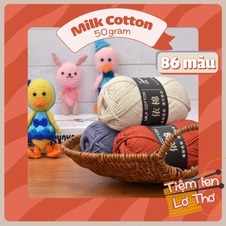 Len milk cotton 50g - len đan móc đủ thứ