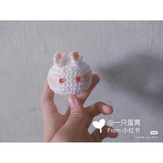 Móc khóa thỏ mochi/thỏ ngọc bằng len mập ú đáng yêu