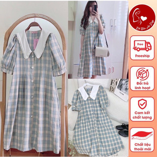 Product image Đầm bầu, váy bầu công sở ,đầm bầu ,set bầu  váy bầu cộc tay caro công sở M09
