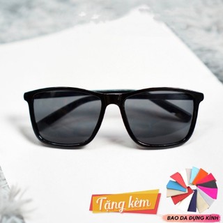 Mắt Kính Râm Nam Nữ Chống Tia UV Kính Mắt Thiết Kế Đơn Giản, Gọng Kính Trơn Thanh Lịch - TÂY ĐEN+B