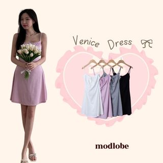 Váy nữ đi biển mùa hè hai dây xinh xắn nữ tính đáng yêu Modlobe Venice Dress Hàn Quốc