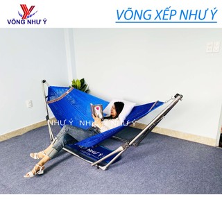  Võng xếp inox tròn cao cấp Như Ý dày chắc chắn bảo hành 1 năm võng gấp gọn người lớn inox du lịch sang trọng lưới rộng 