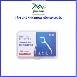 Combo 10 Hộp - Tăm Chỉ Nha Khoa, Hộp 50 Chiếc Sợi Chỉ Nhỏ An Toàn Cho Răng Lợi