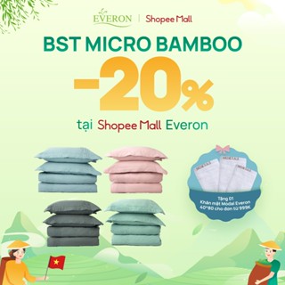 Bộ ga chun chần EVERON Micro Bamboo họa tiết trơn MB2301-04 hiện đại, sang trọng nhiều kích thước