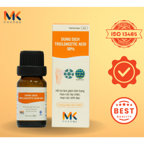 Dung dịch Acid Trichloroacetic 50% hỗ trợ Sùi Mào Gà, Mụn Cóc, Mụn thịt.