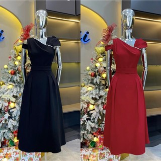 Váy Thiết Kế Evii Y45 dành cho nữ Đầm thiết kế Bigsize sang chảnh đính đá vai dáng A xoè dài phù hợp đi chơi đi dự tiệc