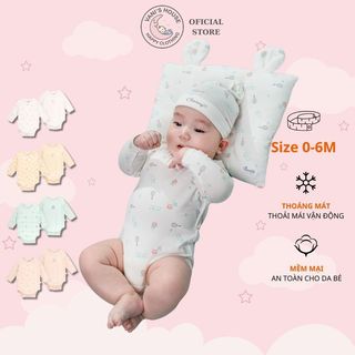 Bodychip dài tay cho bé sơ sinh bé trai bé gái set 2 bộ Chaang BOSS2024D06