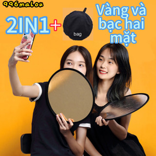 Tấm Hắt Sáng 2in1 Tròn Kích Thước 30/60/80/110cm, Miếng Hắt Sáng 2 Trong 1 Chụp Ảnh Chuyên Nghiệp tấm hắt sáng chụp ảnh