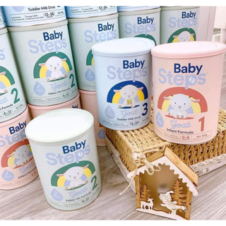 (Date 2025) Sữa dê BABY STEPS dạng lon 900gr đủ số cải thiện hệ miễn dịch, không lo táo bón, cung cấp vitamin cho bé