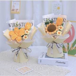 Bó hoa tulip handmade bằng len làm quà tặng sinh nhật, quà lưu niệm