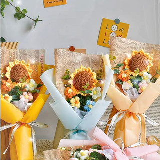 Bó hoa hướng dương bằng len đan sẵn, bó hoa tốt nghiệp tặng người yêu, bạn thân làm quà lưu niệm