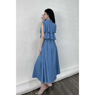 Đầm HO 2 Màu Bèo Ngực Bo Eo KAMI