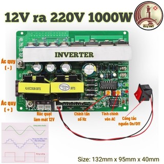 Inverter chuyển điện 12v ra 220v/50w đến 2000w