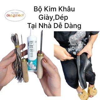 Dụng cụ kim khâu đế giày,dép ,giày đá bóng tại nhà dễ dàng ai cũng  khâu được,có kèm video hướng dẫn,rất tiết kiệm