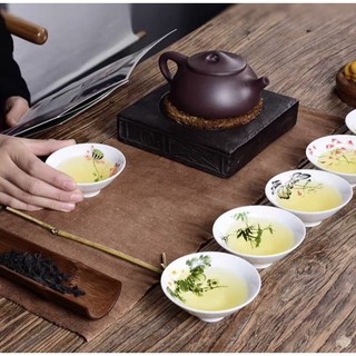 Bộ 6 chén uống trà hình nón - chén trà miệng mỏng