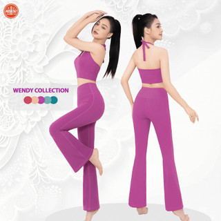 Set đồ tập gym, yoga nữ, Bộ đồ tập quần dài ống loe chất vải Lufabric cao cấp WEMDY COLLECTION Miss Sò