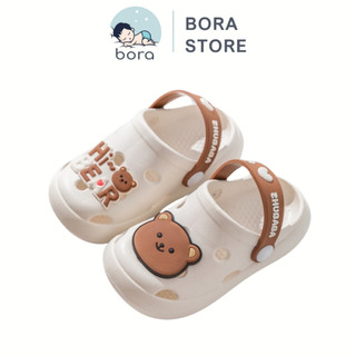 Dép sục croc gấu cho bé trai bé gái siêu nhẹ chống trượt