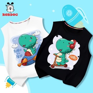 Áo ba lỗ bé trai 2024 BOBDOG, áo thun chất cotton in hình cho bé