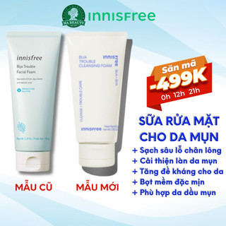 Sữa rửa mặt cho da mụn nhạy cảm từ Bija innisfree Bija Trouble Cleansing Foam 150g sạch lỗ chân lông