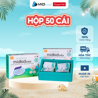 Gạc rơ lưỡi MidkidBaby hộp 50 gói ướt cho bé sơ sinh giúp làm sạch răng nướu và lưỡi, an toàn, đạt tiêu chuẩn ISO 5 sao